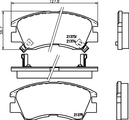 Brake Pad Set, disc brake (8DB 355 005-781)