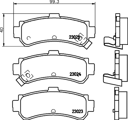 Brake Pad Set, disc brake (8DB 355 029-381)