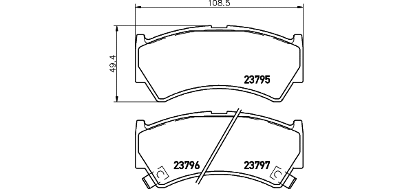 Brake Pad Set, disc brake (8DB 355 017-031)