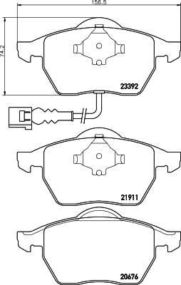 Brake Pad Set, disc brake (8DB 355 030-961)