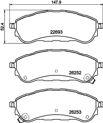 Brake Pad Set, disc brake (8DB 355 040-751)