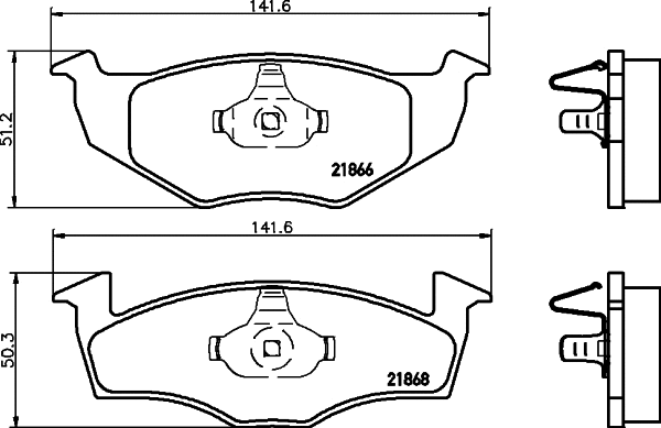 Brake Pad Set, disc brake (8DB 355 008-351)