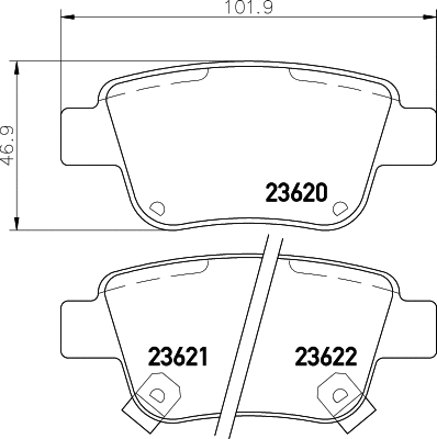 Brake Pad Set, disc brake (8DB 355 029-621)