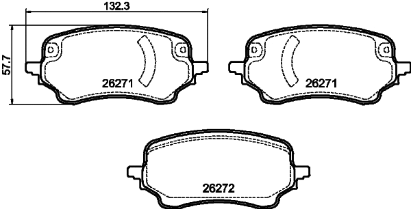 Brake Pad Set, disc brake (8DB 355 040-991)