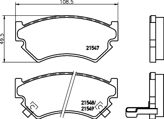 Brake Pad Set, disc brake (8DB 355 037-281)