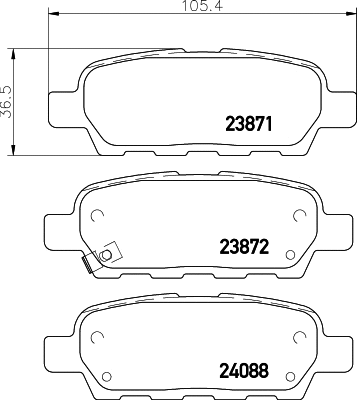 Brake Pad Set, disc brake (8DB 355 010-241)