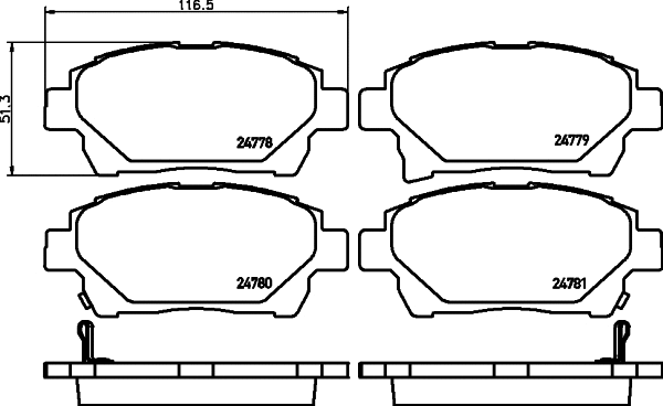 Brake Pad Set, disc brake (8DB 355 028-741)