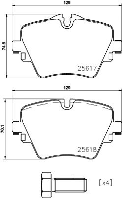 Brake Pad Set, disc brake (8DB 355 031-861)