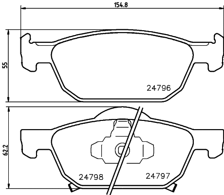 Brake Pad Set, disc brake (8DB 355 013-891)