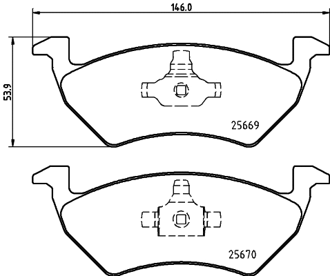 Brake Pad Set, disc brake (8DB 355 045-701)