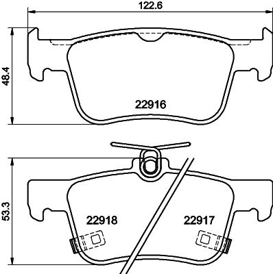 Brake Pad Set, disc brake (8DB 355 040-871)