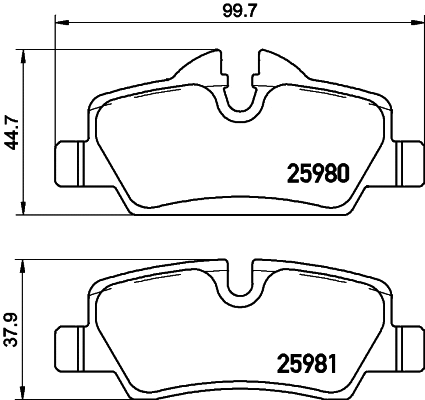 Brake Pad Set, disc brake (8DB 355 021-481)