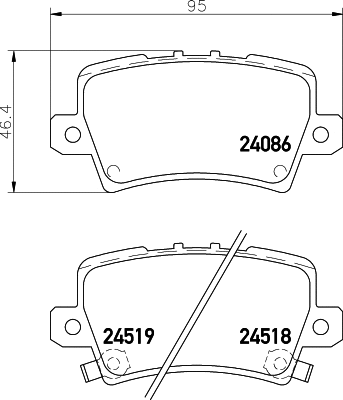 Brake Pad Set, disc brake (8DB 355 006-751)