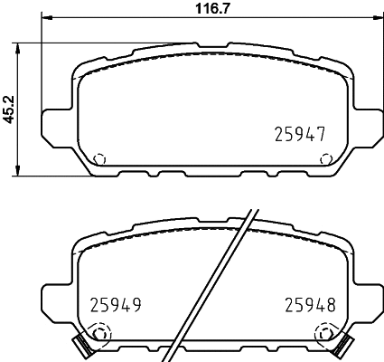 Brake Pad Set, disc brake (8DB 355 037-201)