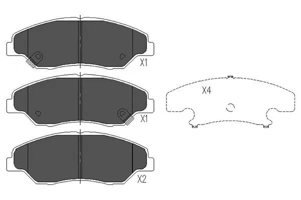 Brake Pad Set, disc brake (KBP-4013)