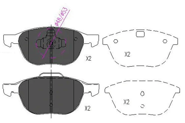Brake Pad Set, disc brake (KBP-4513)