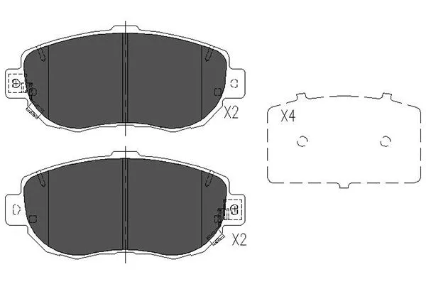 Brake Pad Set, disc brake (KBP-9044)