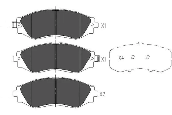 Brake Pad Set, disc brake (KBP-1001)