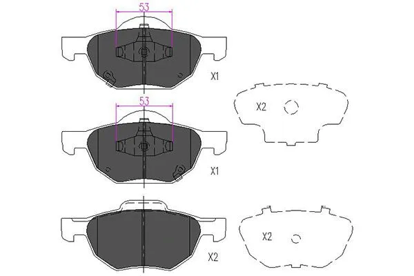 Brake Pad Set, disc brake (KBP-2036)