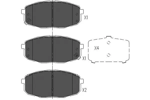 Brake Pad Set, disc brake (KBP-4004)