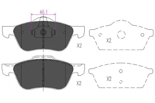 Brake Pad Set, disc brake (KBP-6560)