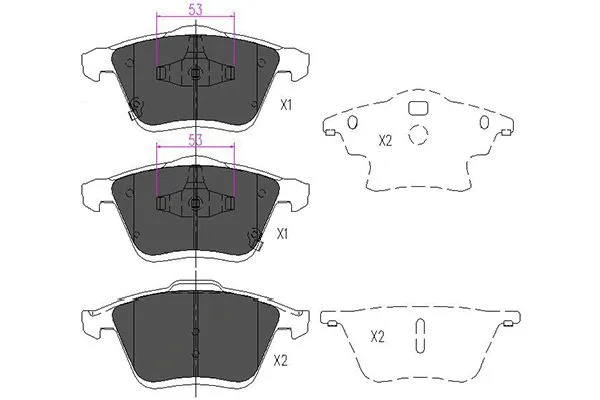 Brake Pad Set, disc brake (KBP-4553)
