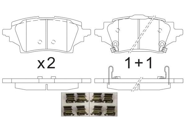 Brake Pad Set, disc brake (KBP-9160)