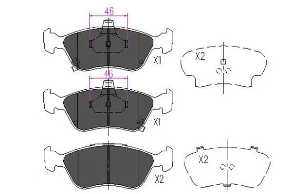 Brake Pad Set, disc brake (KBP-9006)
