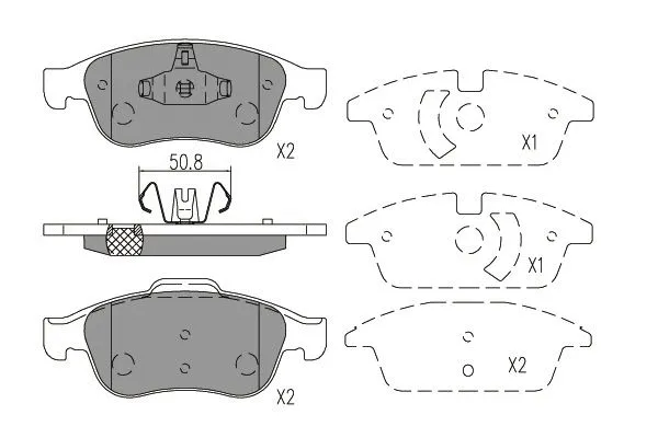 Brake Pad Set, disc brake (KBP-6621)