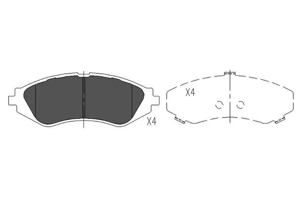 Brake Pad Set, disc brake (KBP-1008)