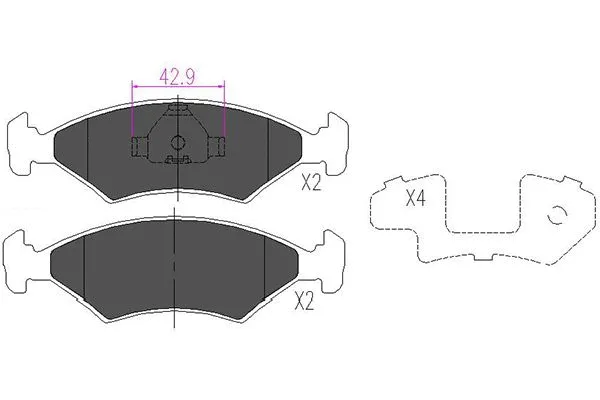 Brake Pad Set, disc brake (KBP-4532)