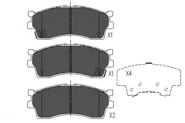 Brake Pad Set, disc brake (KBP-4002)