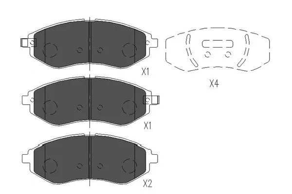 Brake Pad Set, disc brake (KBP-1019)