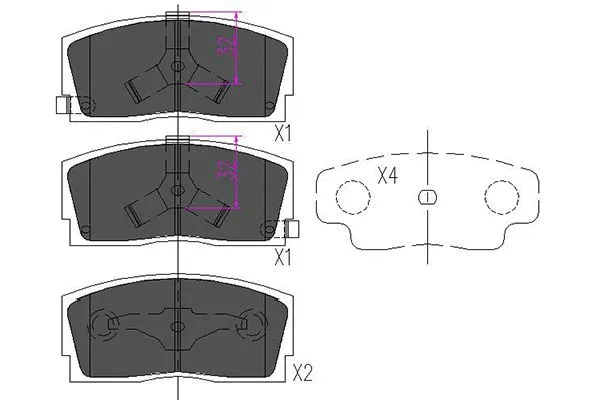 Brake Pad Set, disc brake (KBP-1501)