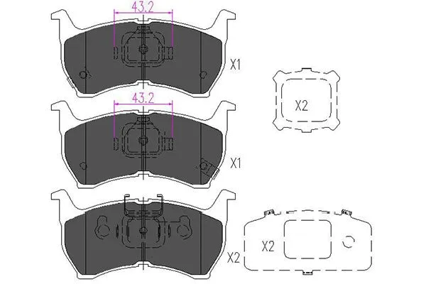 Brake Pad Set, disc brake (KBP-4519)