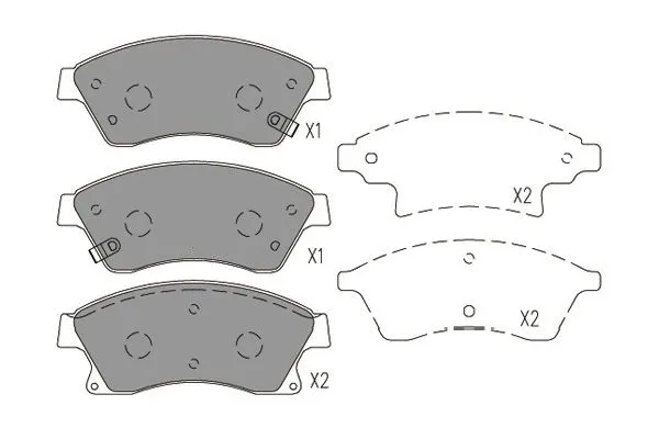 Brake Pad Set, disc brake (KBP-1016)