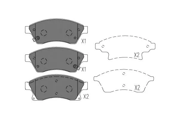 Brake Pad Set, disc brake (KBP-1018)