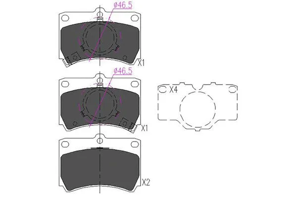 Brake Pad Set, disc brake (KBP-4517)