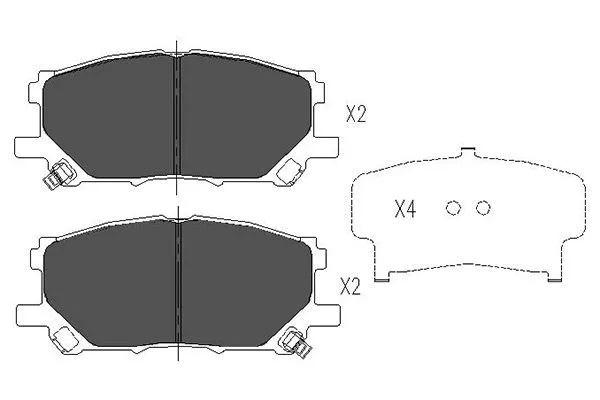 Brake Pad Set, disc brake (KBP-9080)