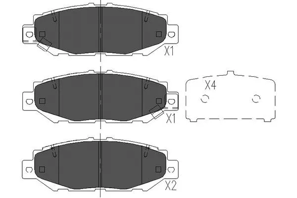 Brake Pad Set, disc brake (KBP-9062)