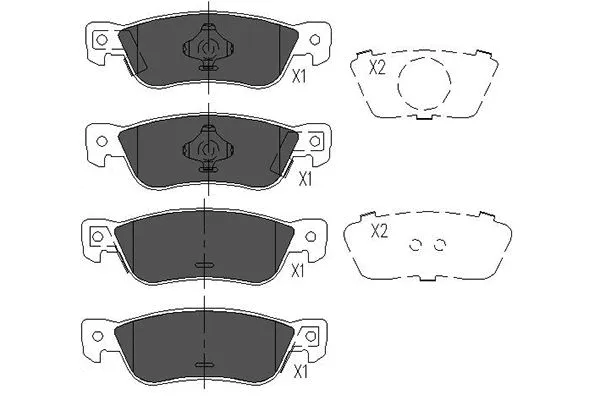 Brake Pad Set, disc brake (KBP-3504)