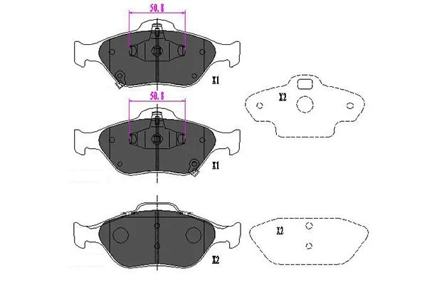 Brake Pad Set, disc brake (KBP-9091)