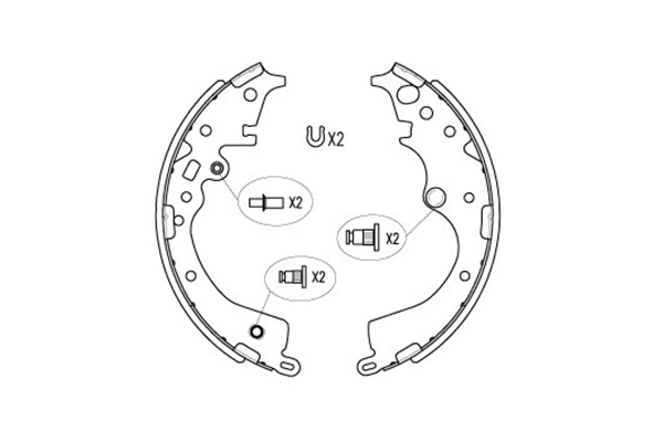 Brake Shoe Set (KBS-9944)