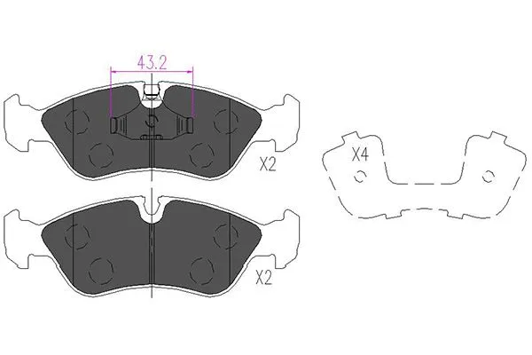 Brake Pad Set, disc brake (KBP-1004)