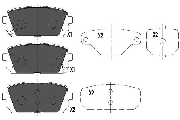 Brake Pad Set, disc brake (KBP-4019)
