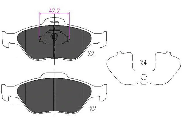 Brake Pad Set, disc brake (KBP-4562)