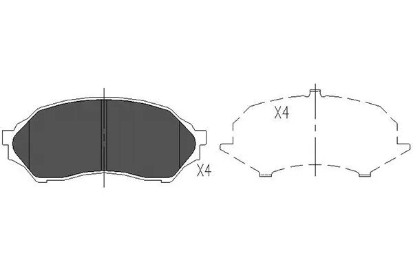 Brake Pad Set, disc brake (KBP-4505)