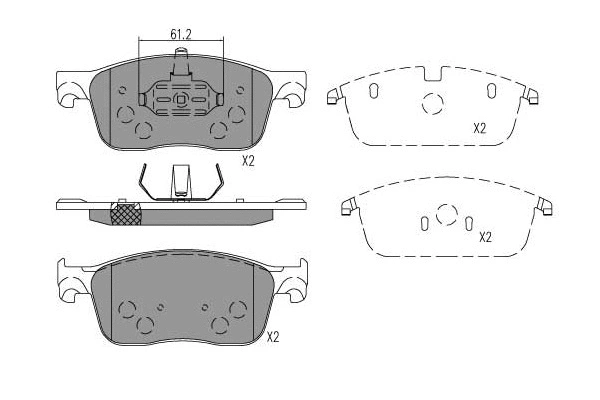 Brake Pad Set, disc brake (KBP-9155)