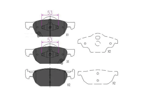 Brake Pad Set, disc brake (KBP-2043)