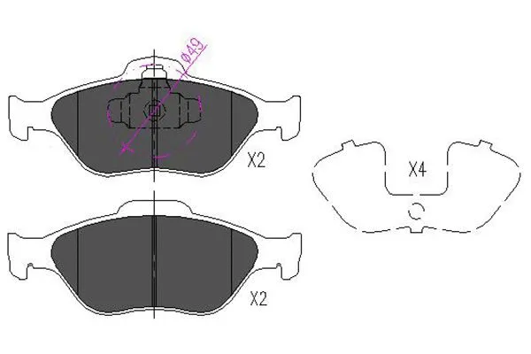 Brake Pad Set, disc brake (KBP-4545)